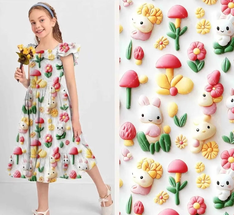 Cartoon design 3D digital printing rayon fabric: a new choice for children's clothing