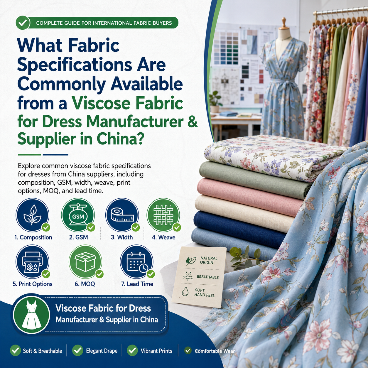 Common Viscose Dress Fabric Specifications from China Suppliers