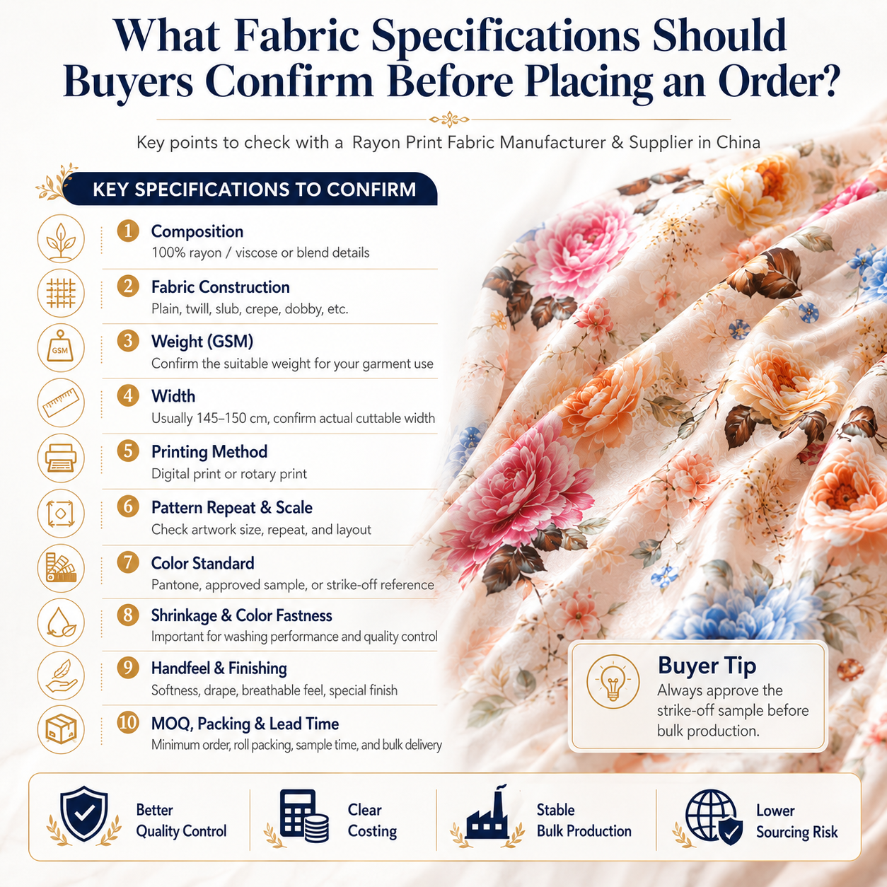 Rayon Print Fabric Specifications Buyers Must Confirm